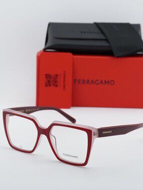 Salvatore Ferragamo SF2950N 614 Women Square Eyeglasses 54mm – Burgundy